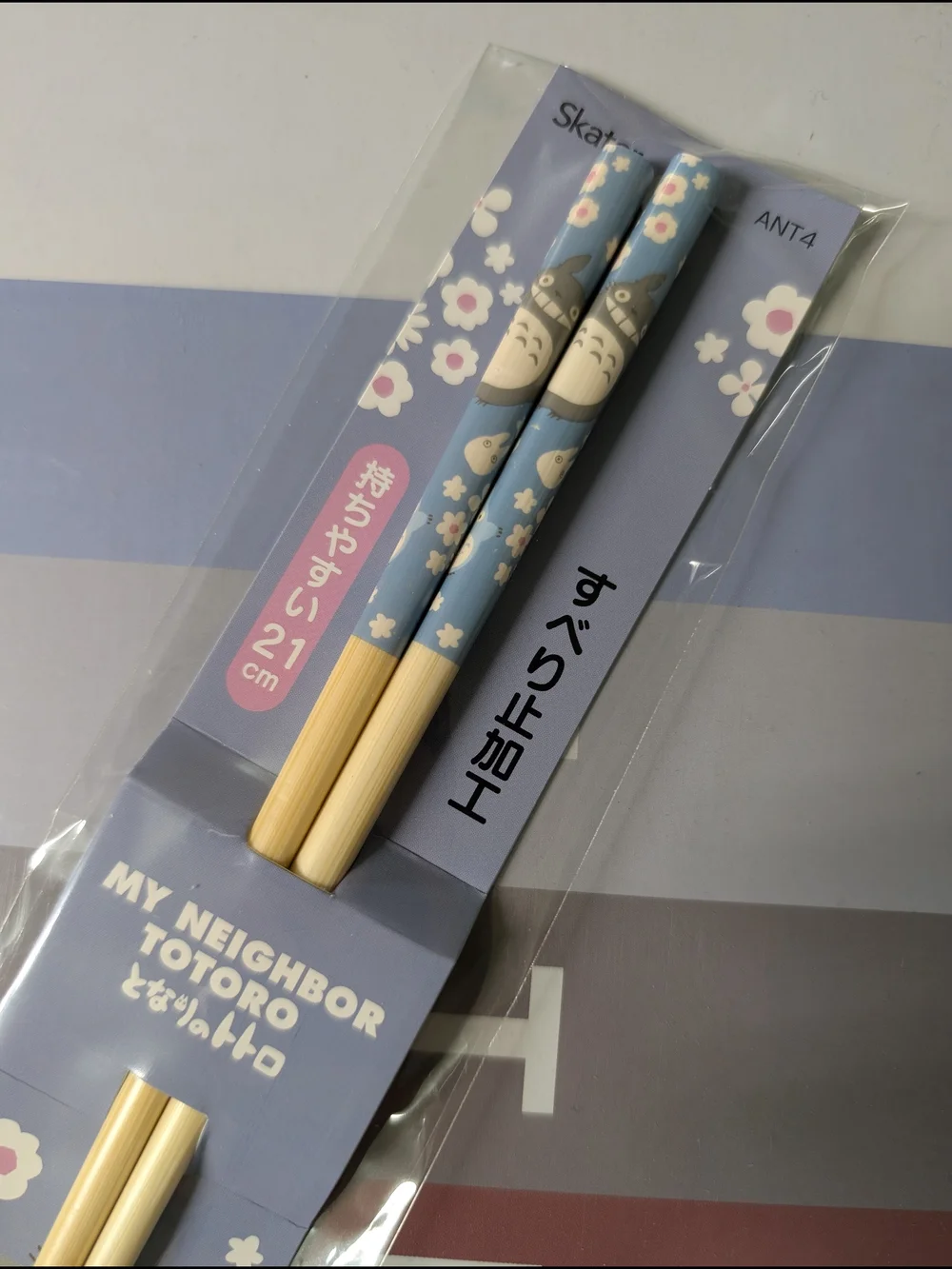 Set Of Two New Totoro Chopsticks 21 Cm - Blue And White Style